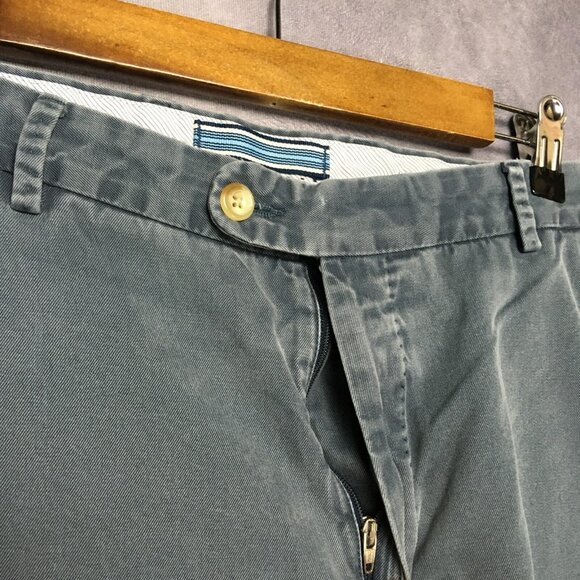 Peter Millar Mens Shorts size 35 Blue Flat Front Pockets Pima Cotton Twill - Picture 8 of 12